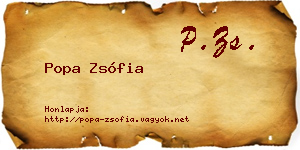 Popa Zsófia névjegykártya