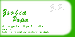 zsofia popa business card